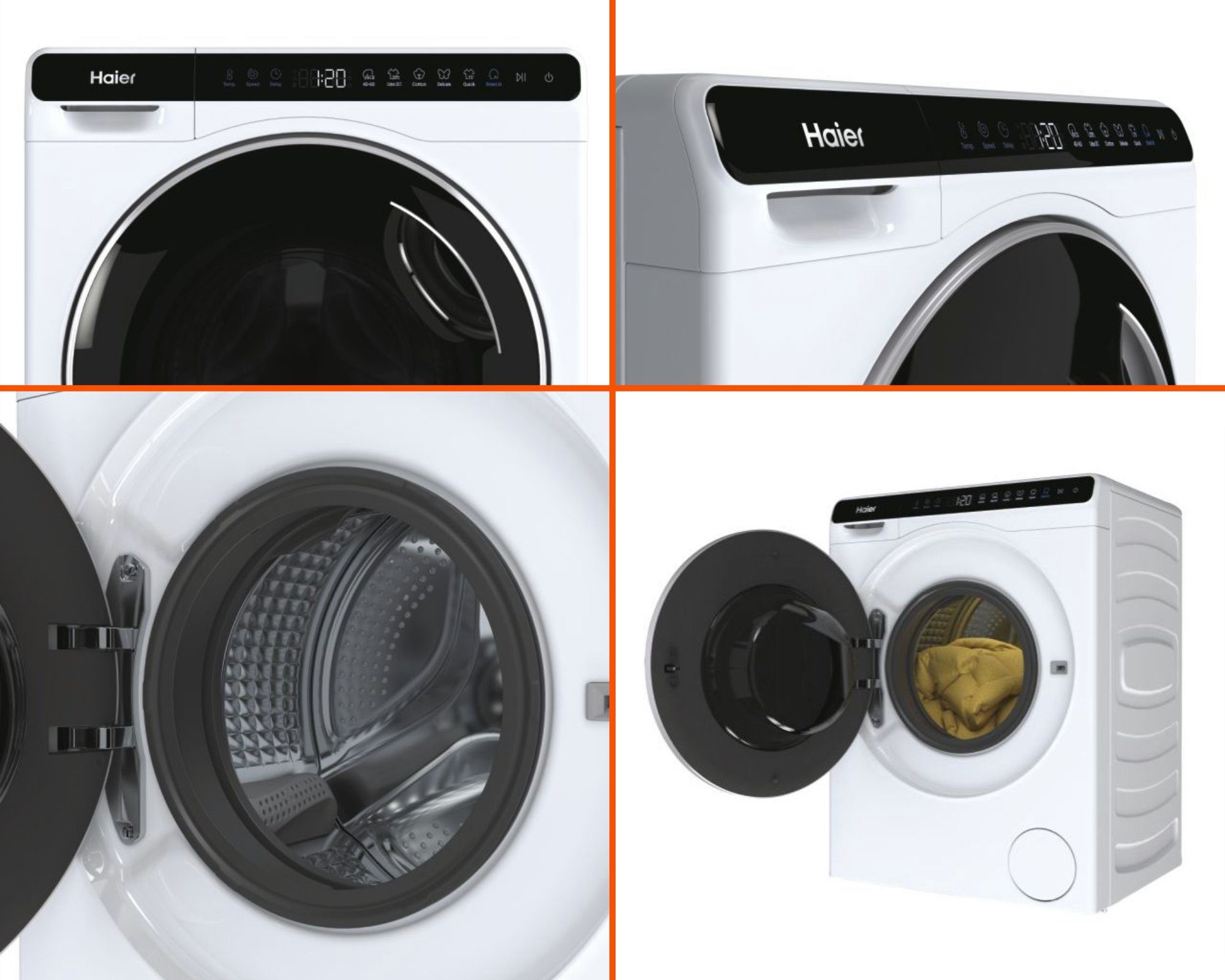 Haier Waschmaschine HW50 HW50-BP12307, 5 kg, 1200 U/min, Endzeitvorwahl, Pillow-Schontrommel, Antibakterielle Technologie