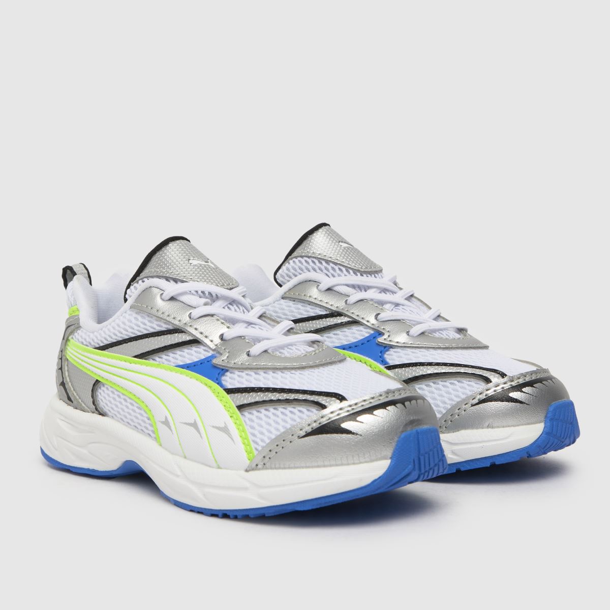 PUMA vita & blå morphic pojkar småbarnsskor