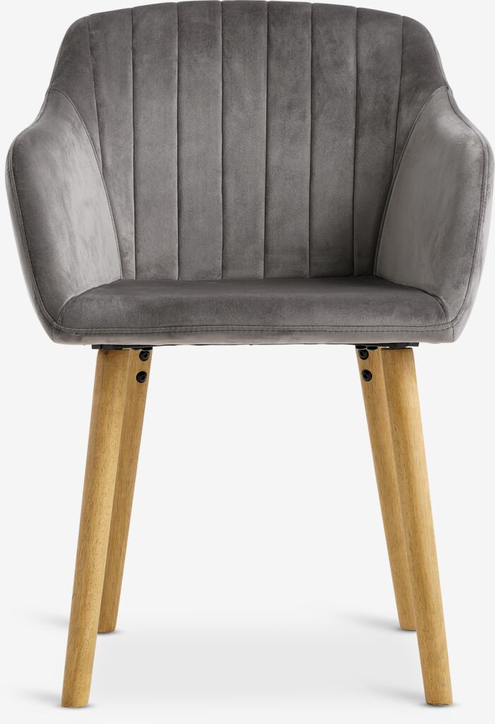 ADSLEV spisestol, grå fløyel/naturfarget
