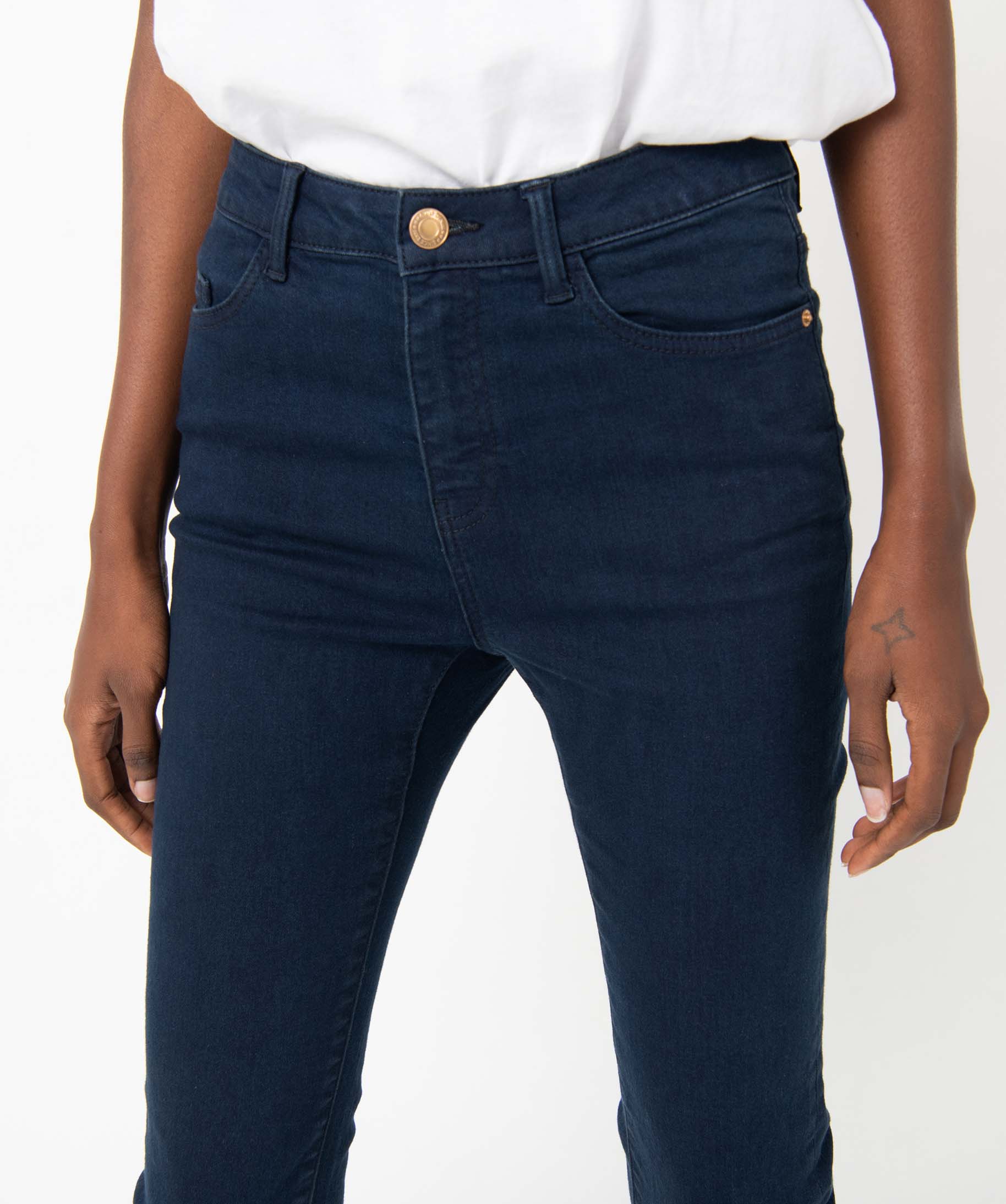 Jean femme coupe Slim taille haute - L30 blue black | GEMO