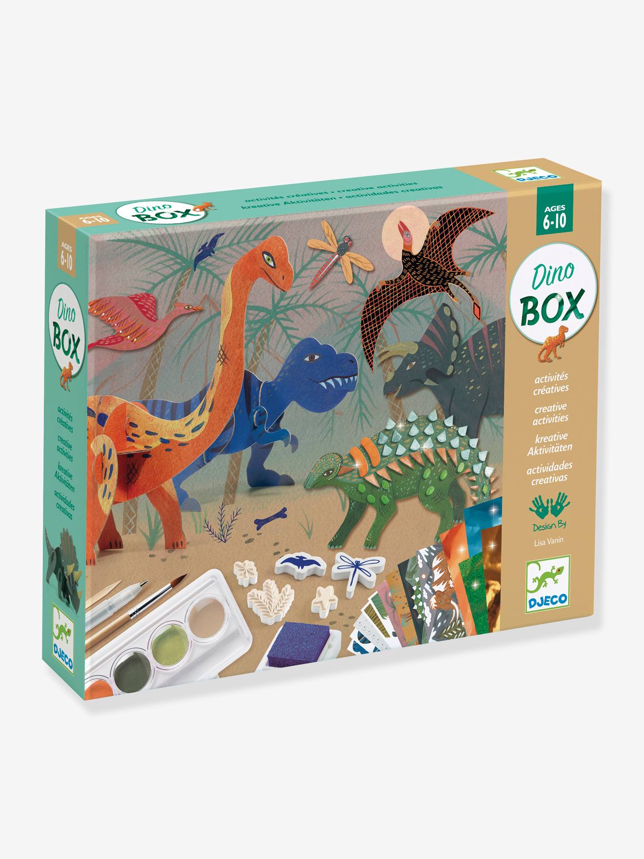 Djeco Kinder Kreativ-Set DINO BOX DJECO - mehrfarbig