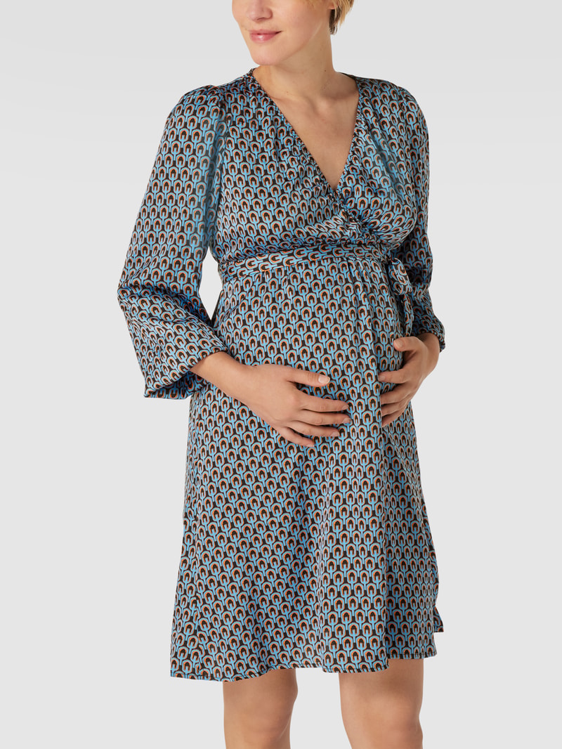 Umstands-Kleid in Wickel-Optik Modell 'Tess' in bleu