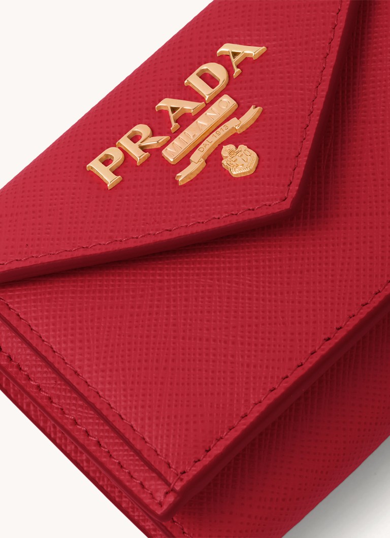 Portofel mic din piele cu logo-ul Prada