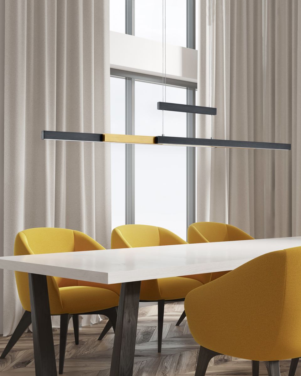 TRIO LED Pendelleuchte Trajan Schwarz Gold