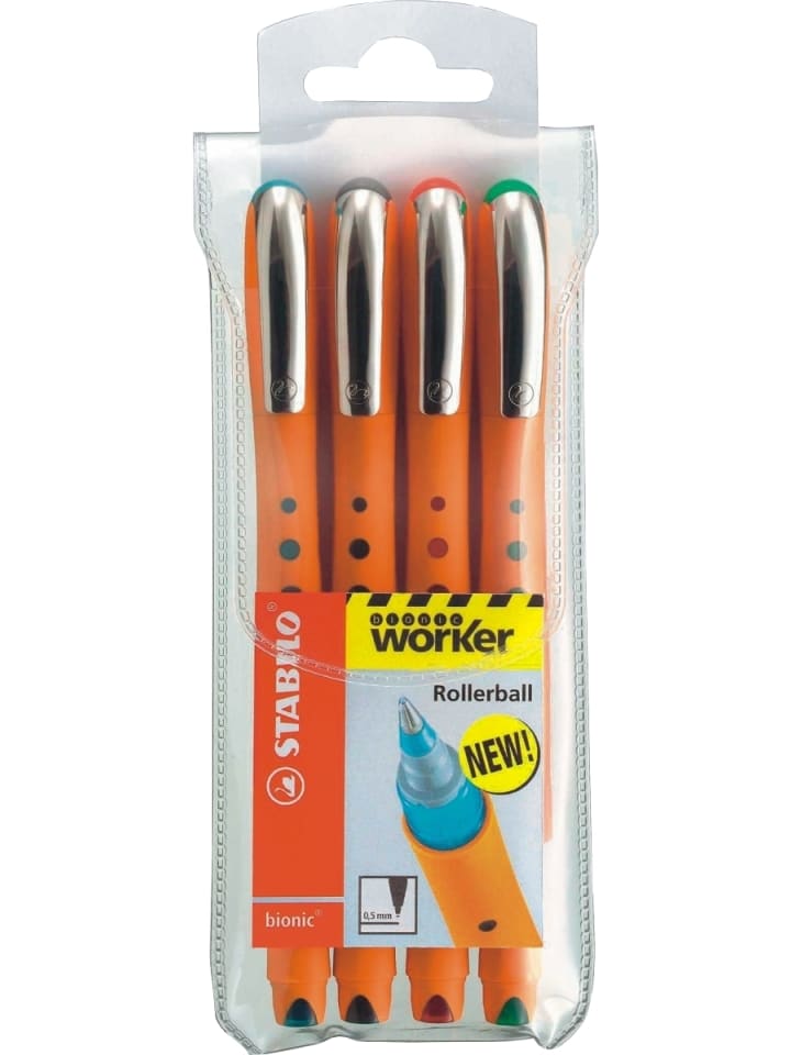 STABILO Rollerball bionic worker 0,5 mm sortiert Packung mit 4 Stück günstig kaufen onesize