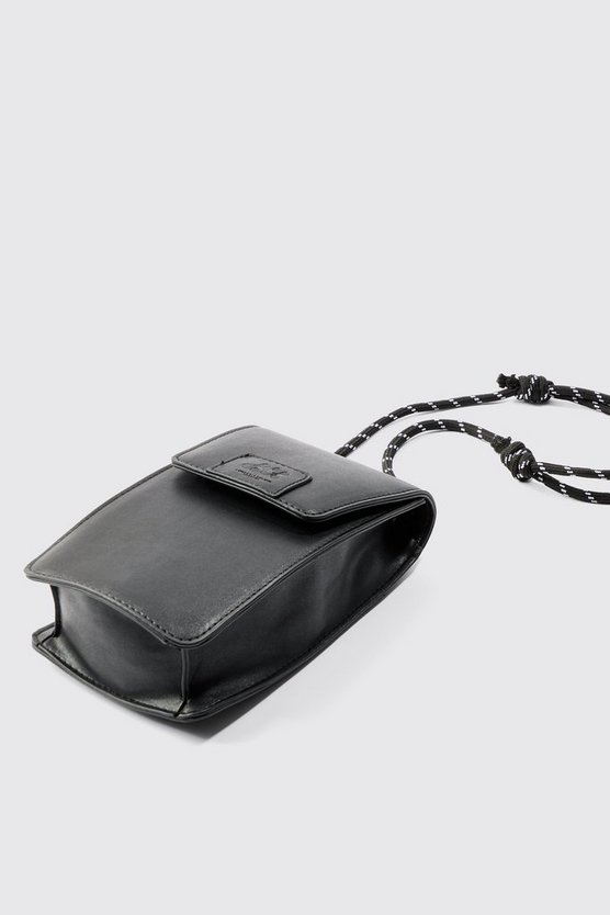 Schwarz PU Man Handy-Tasche