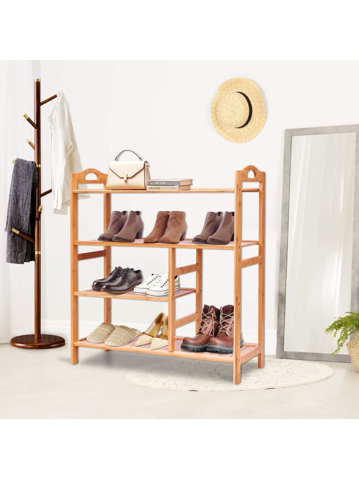 COSTWAY Schuhregal Bambus 14 Paar in Beige günstig kaufen onesize