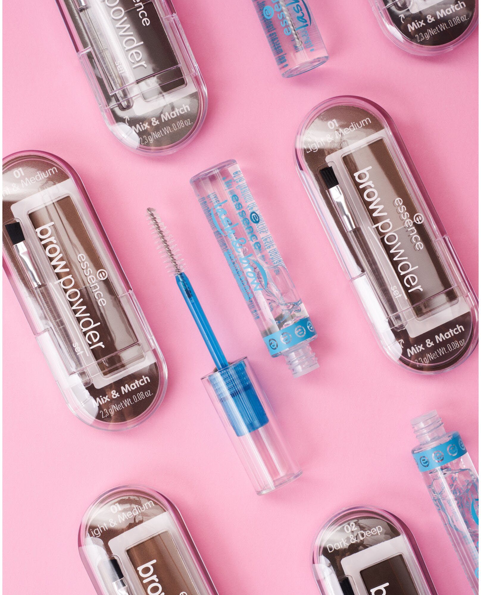 Essence Mascara lash & brow gel, 3-tlg., Wimperntusche und Augenbrauen-Gel, pflegend