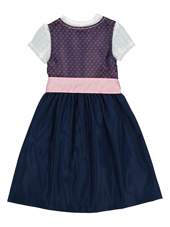 Turi Landhaus Dirndl in Dunkelblau/ Rosa günstig kaufen