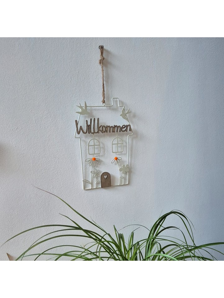 UNUS Willkommen Dekoaufhänger in Beige günstig kaufen onesize