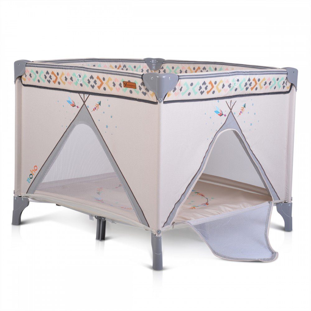 Cangaroo Laufstall Reiselaufstall Boho, Laufstall, Matratze faltbar, klappbar, Tragetasche