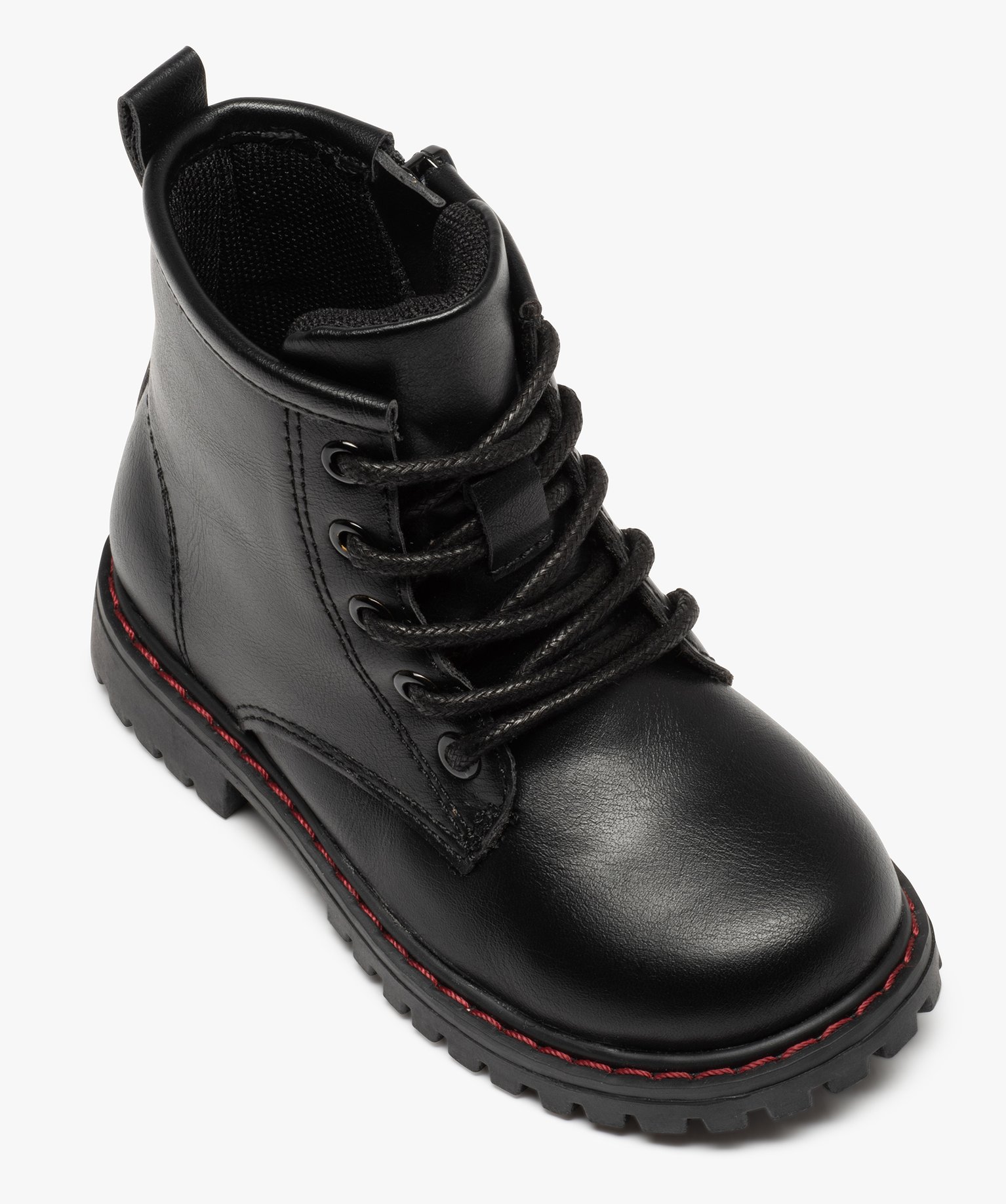 Boots bébé Garçon unies style rock à semelle crantée noir | GEMO