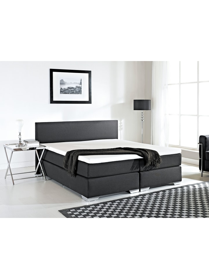 Beliani Doppelbett PRESIDENT in Schwarz/Silber - (W) 190 x (H) 90 x (L) 210 cm günstig kaufen onesize