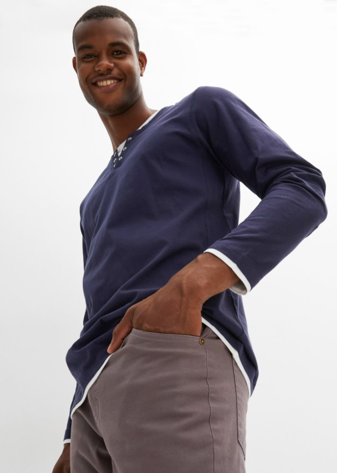 2 in 1 Langarmshirt mit Komfortschnitt
