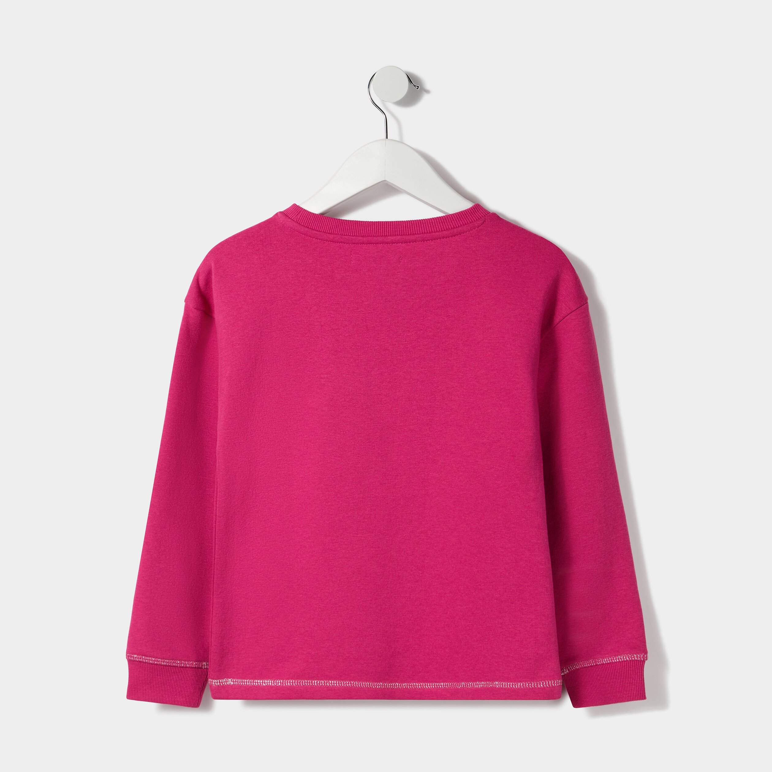 Sweat avec col rond rose fushia fille | La Halle