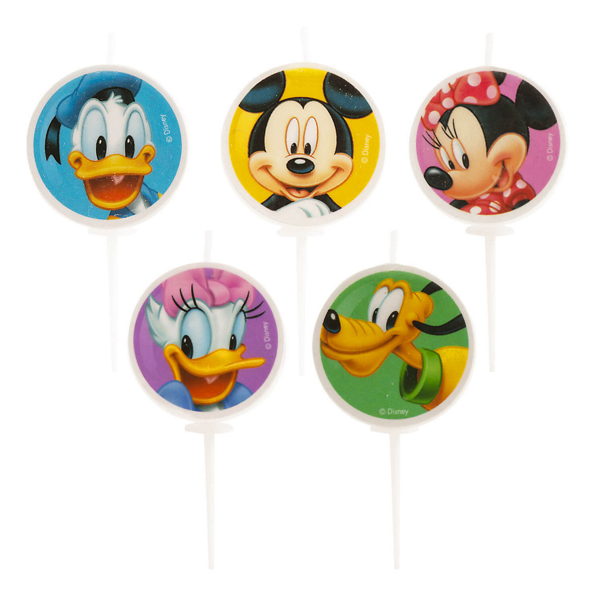 Geburtstagskerzen rund   Mickey Minnie Mouse, 5 Stück