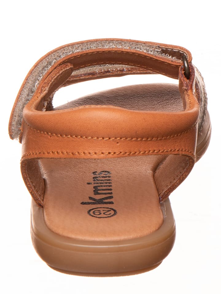 kmins Leder-Sandalen in Hellbraun/ Gold günstig kaufen