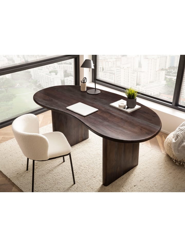 KADIMA DESIGN Schreibtisch 180x90x75 cm Akazie Massivholz Computertisch Retro günstig kaufen onesize