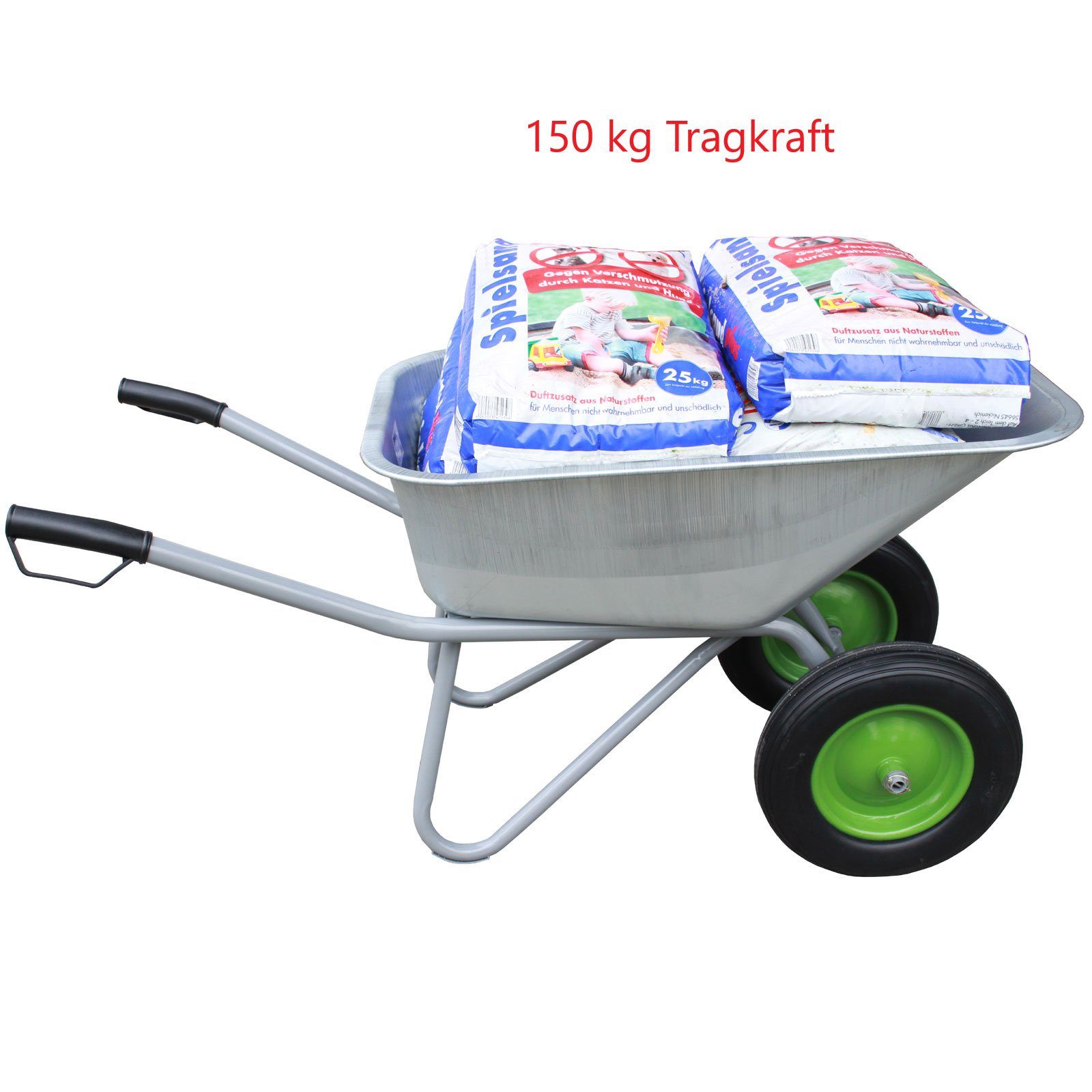 TRUTZHOLM Schubkarre Schubkarre Schiebkarre Gartenkarre Zweiradkarre 2-Rad PU Rad 150l