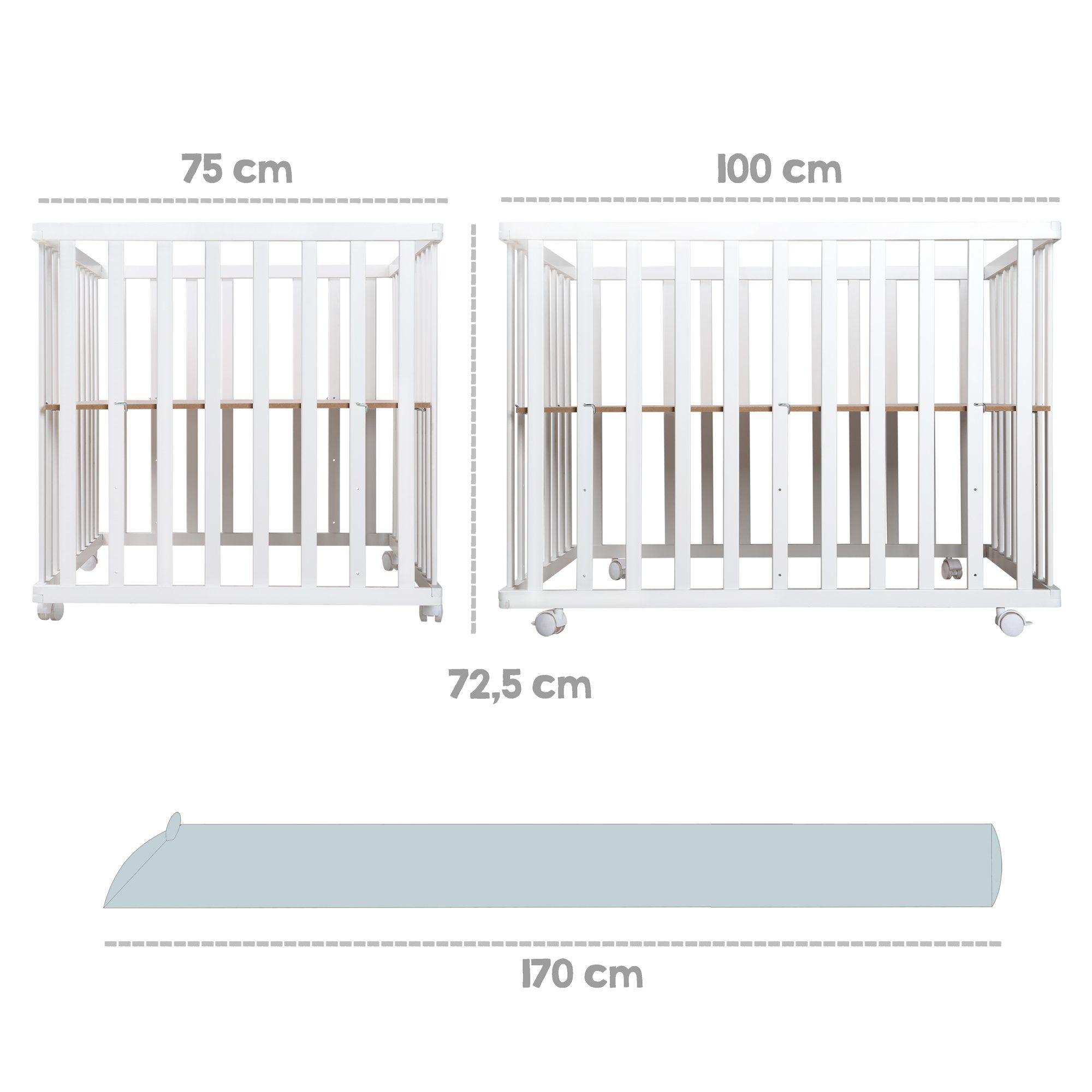 roba® Laufgitter roba Style grau 4-eckig, inkl. Bettschlange