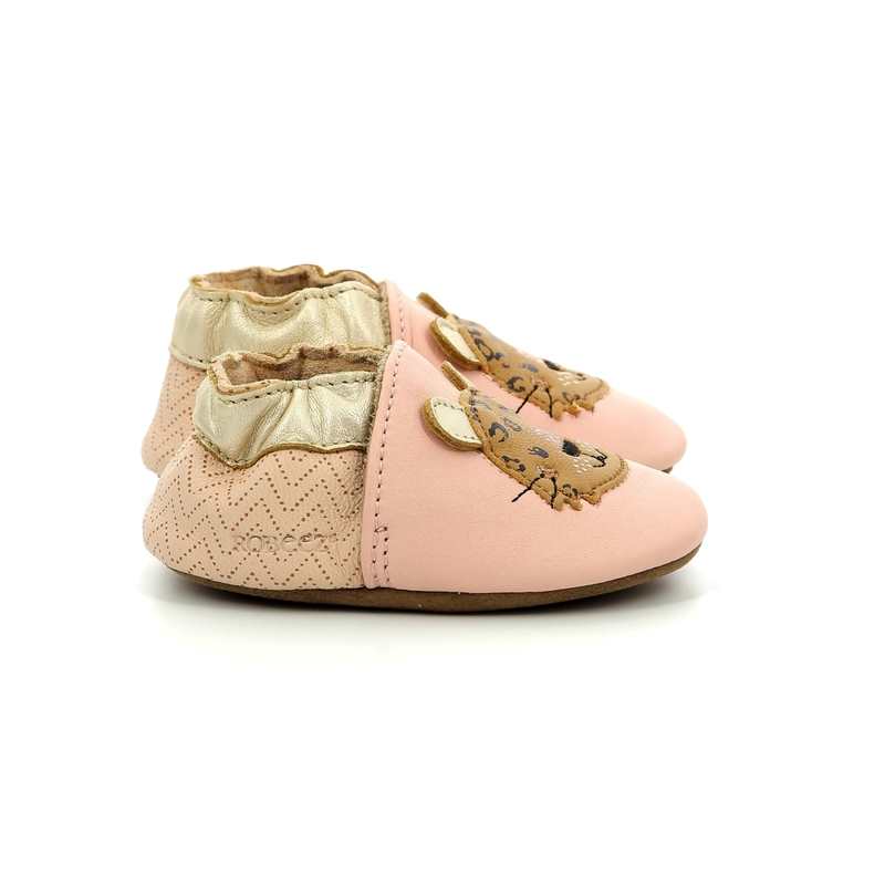 Chaussons cuir tannage vegetal Leopardo