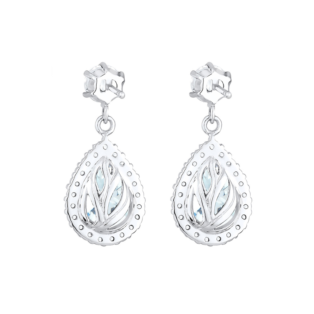 Elli Elli Boucles d'Oreilles Tropfen Glamour Eleganz Zirkonia 925 Silber Boucles d'oreilles