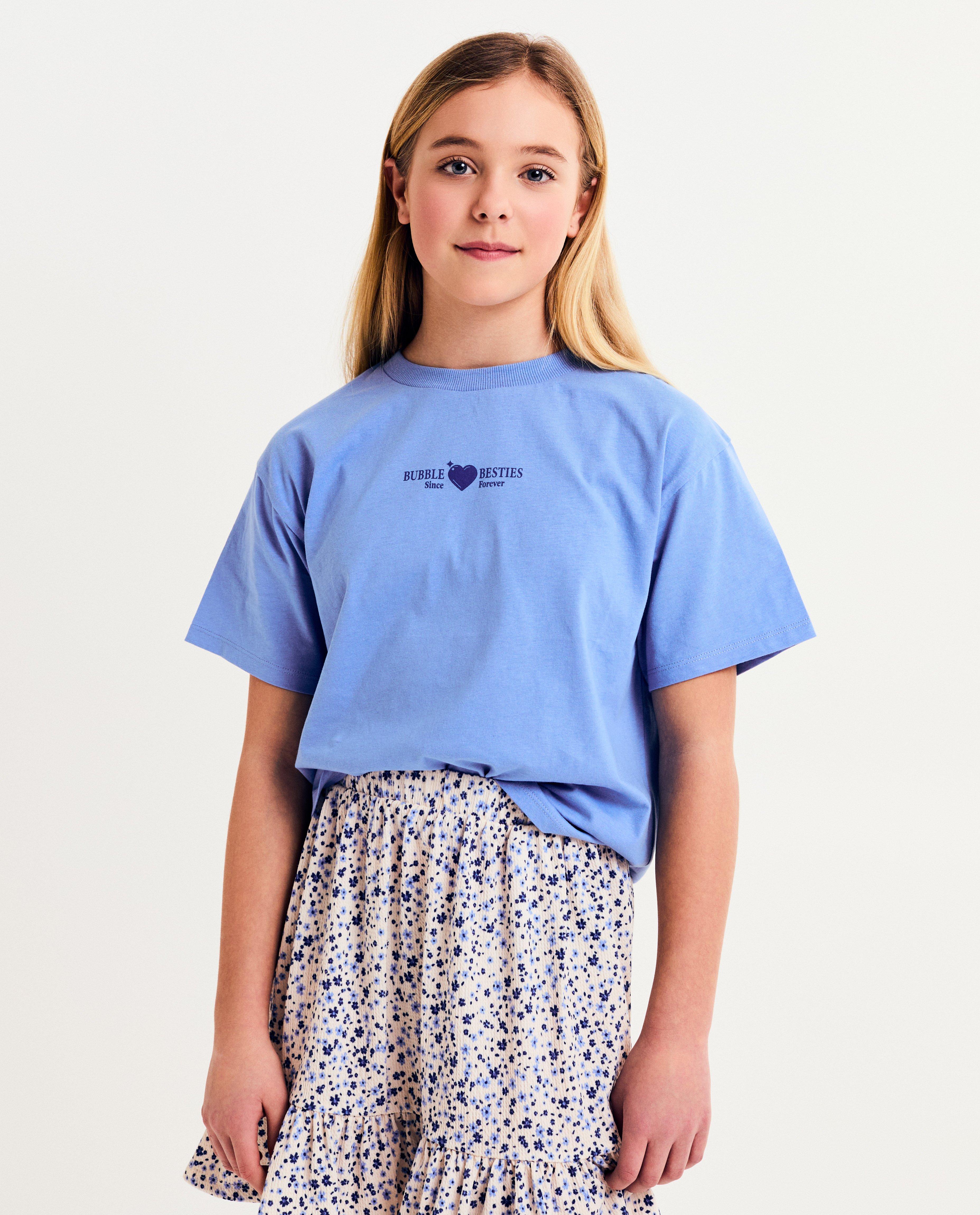 Tricou Besties cu imprimeu albastru pe spate