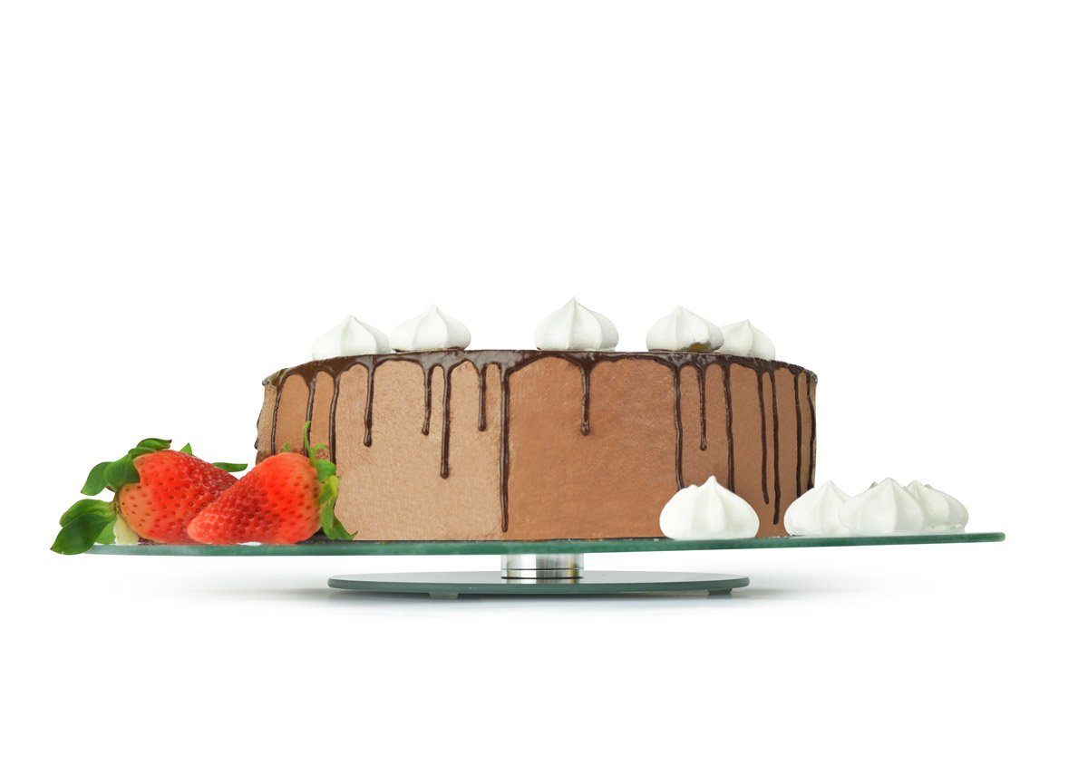Sendez Tortenplatte Tortenplatte Drehbar ø40 cm Glasplatte Kuchenplatte Tortenständer Servierplatte, Glas, (1-tlg)