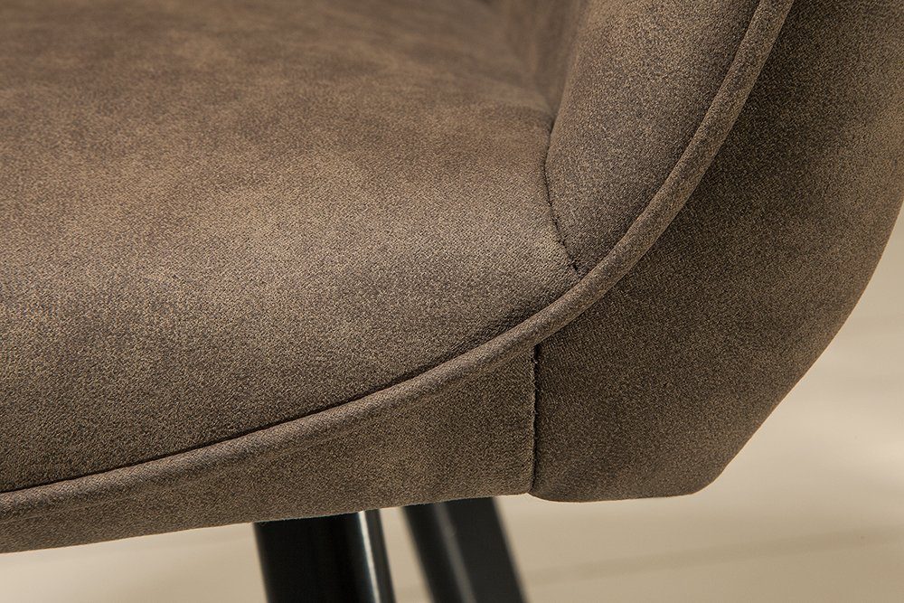riess-ambiente Polsterstuhl PALERMO taupe / schwarz (Einzelartikel, 1 St), Esszimmer · Microfaser · Metall · mit Armlehne · Retro