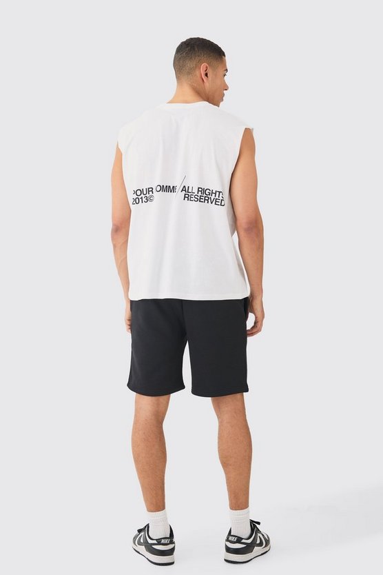 Oversize Tanktop mit Pour Homme Print