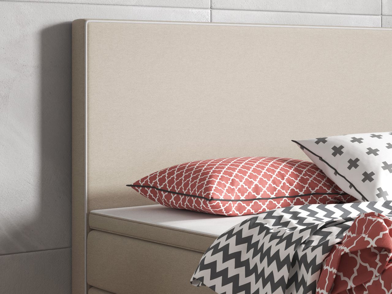 IHG Boxspringbett King Size 180x200 cm Webstoff Muddy