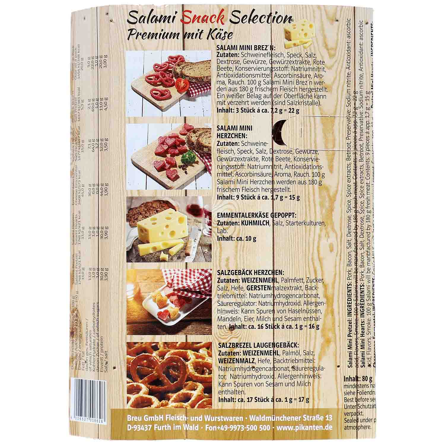 Breu Salami Snack Selection Premium mit Käse 80g