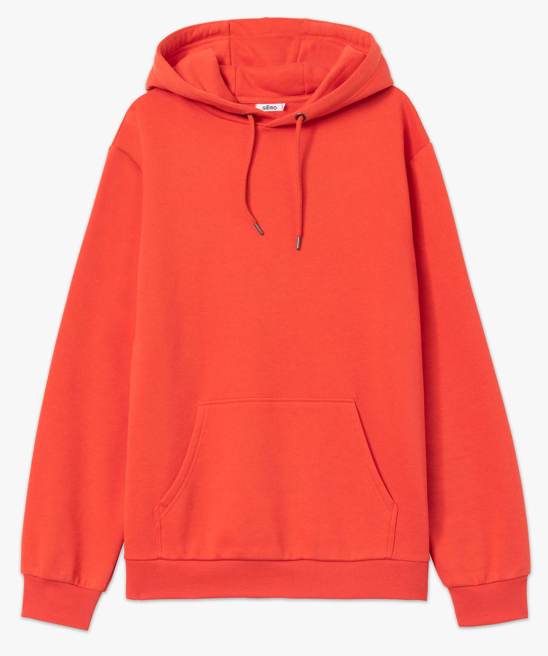 Sweat homme à capuche intérieur molletonné orange | GEMO
