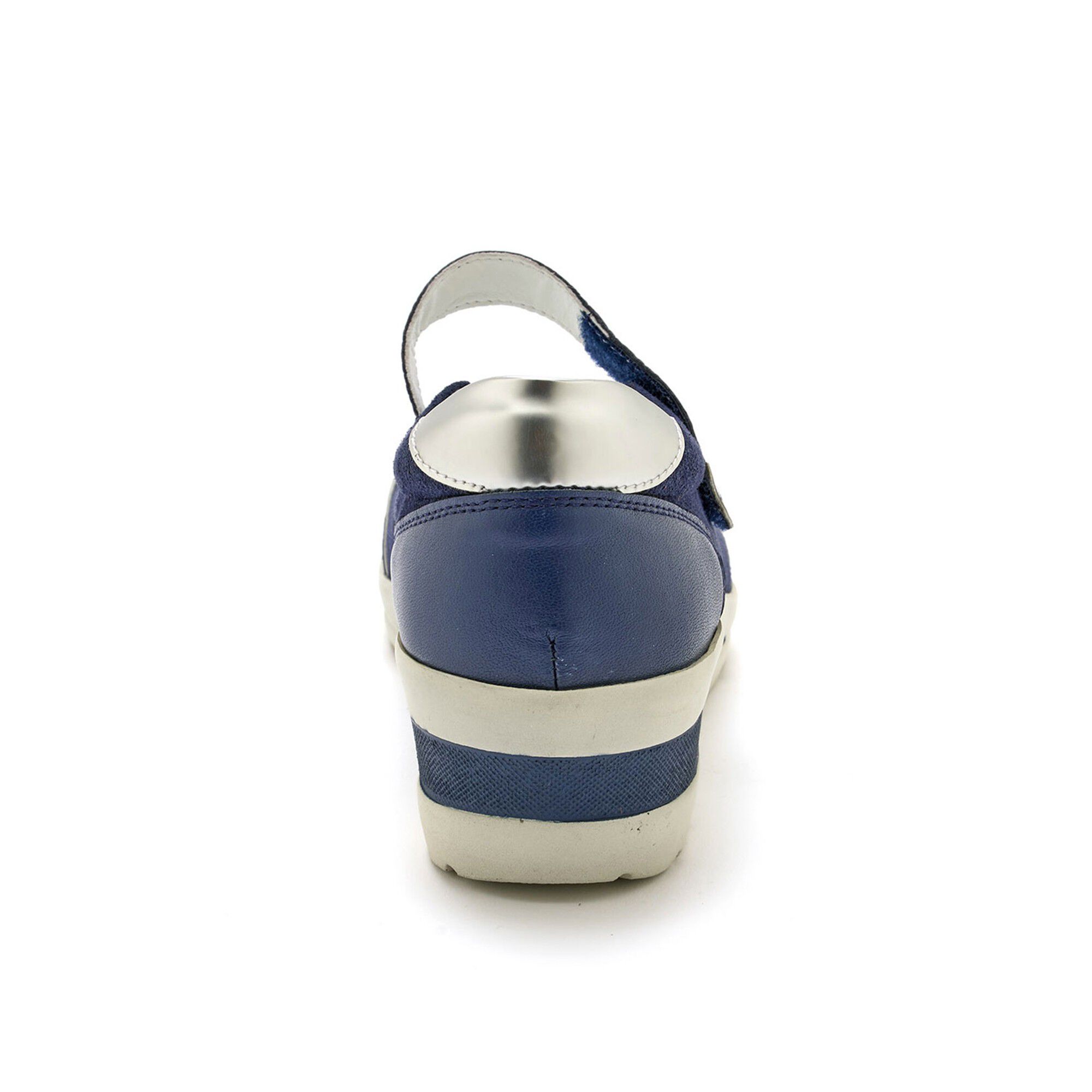 Babies scratchées compensées en cuir