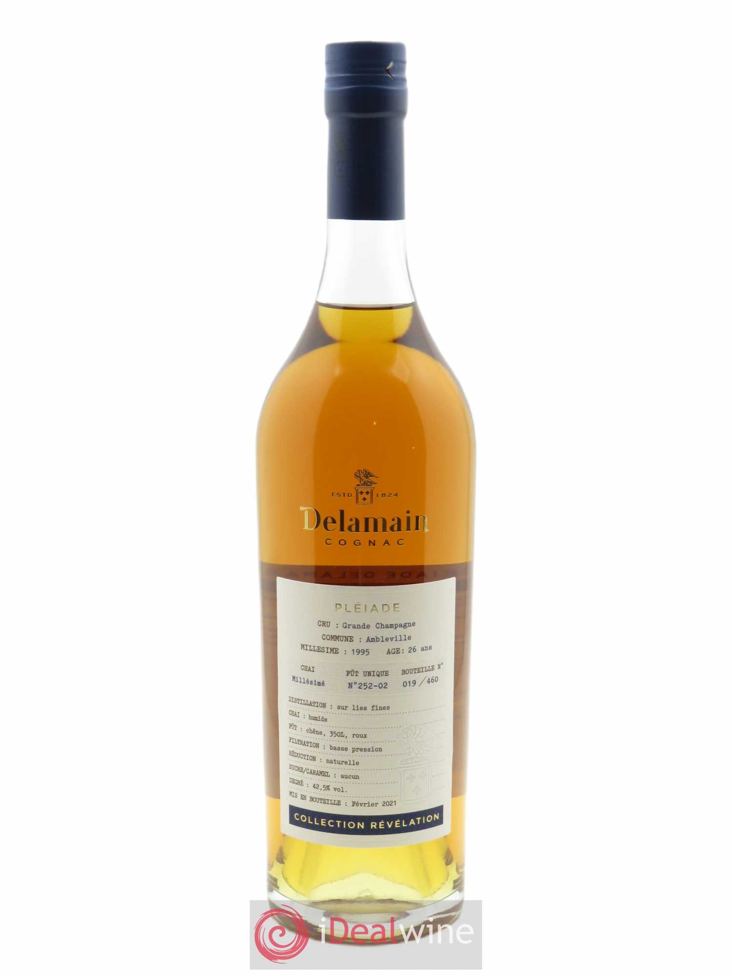 Cognac Delamain Grande Champagne Pléiade Révélation Ambleville (70cl) 1995 - Lot de 1 Bouteille