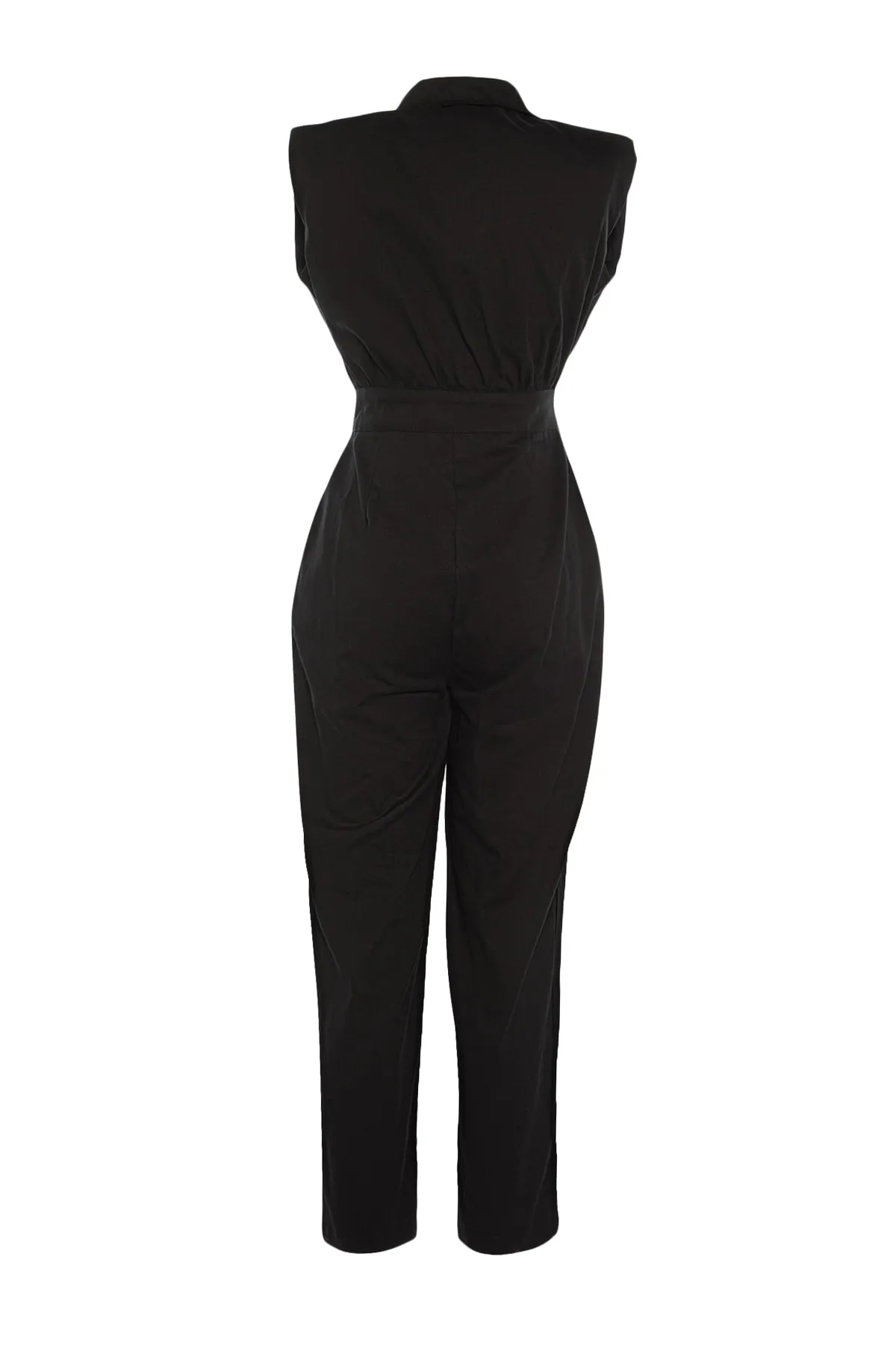 Trendyol Collection  Design Schwarzer, wattierter Maxi-Jumpsuit aus Webstoff TWOSS21TU0233