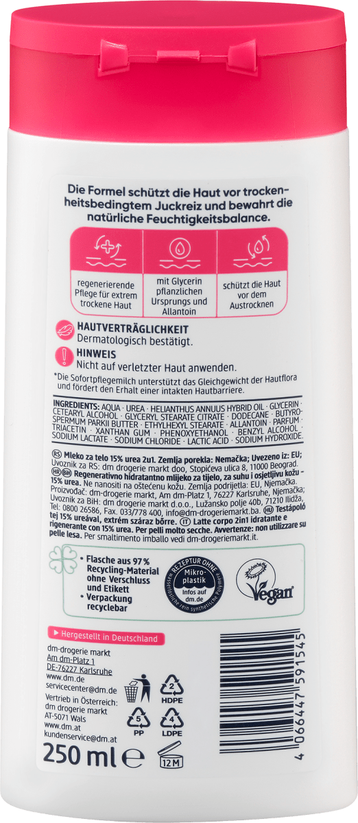 med 2in1 Sofortpflegemilch 15% Urea, 250 ml