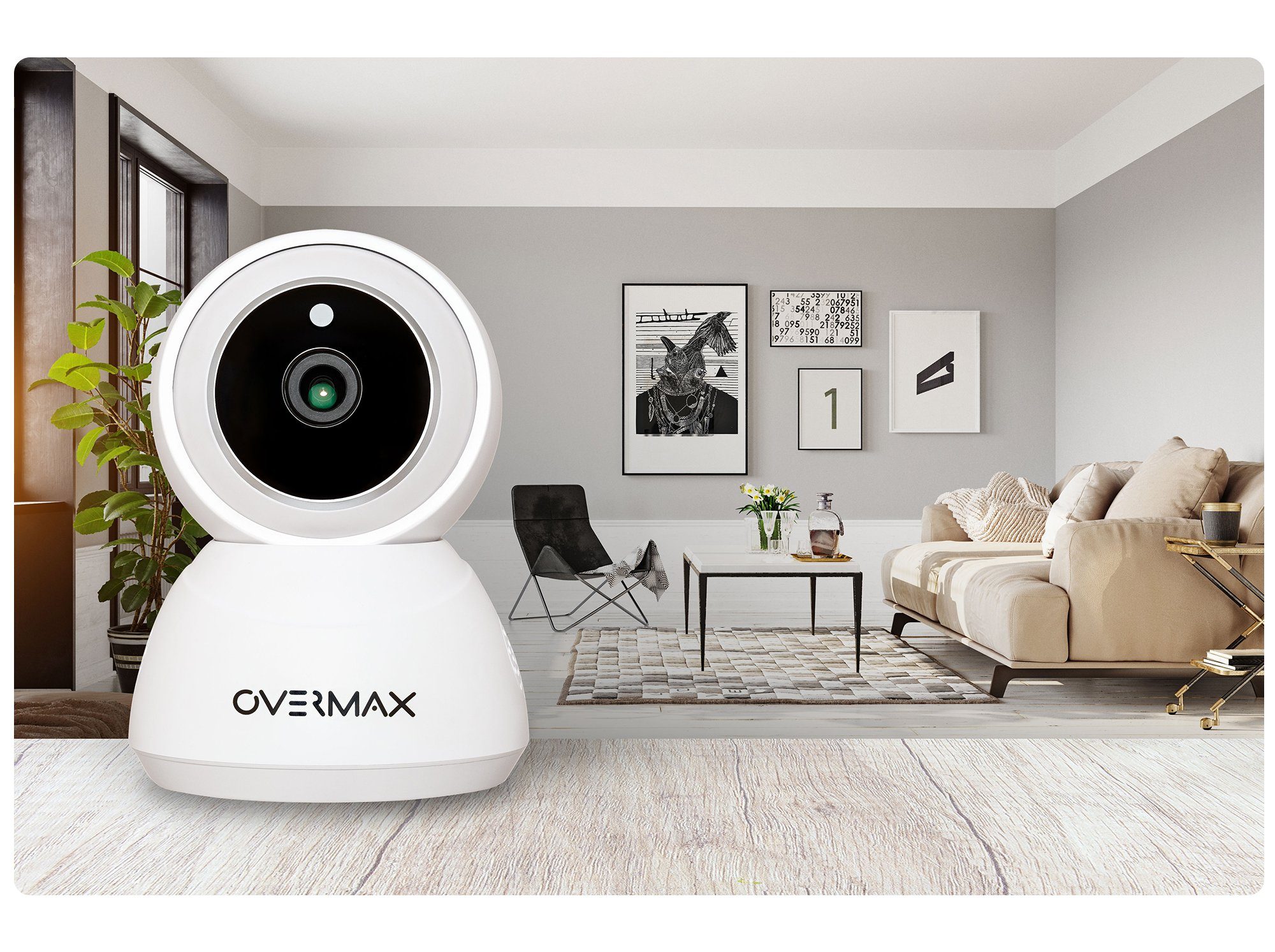 Overmax CAMSPOT 3.7 IP-Überwachungskamera (16 MP, WLAN (Wi-Fi), inkl. Stifte, Nachtmodus Full HD WIFI Google + Alexa Micro+Sound)