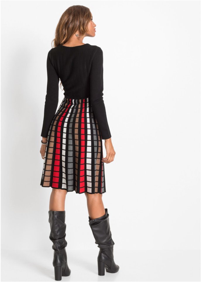 Strickkleid mit Karos