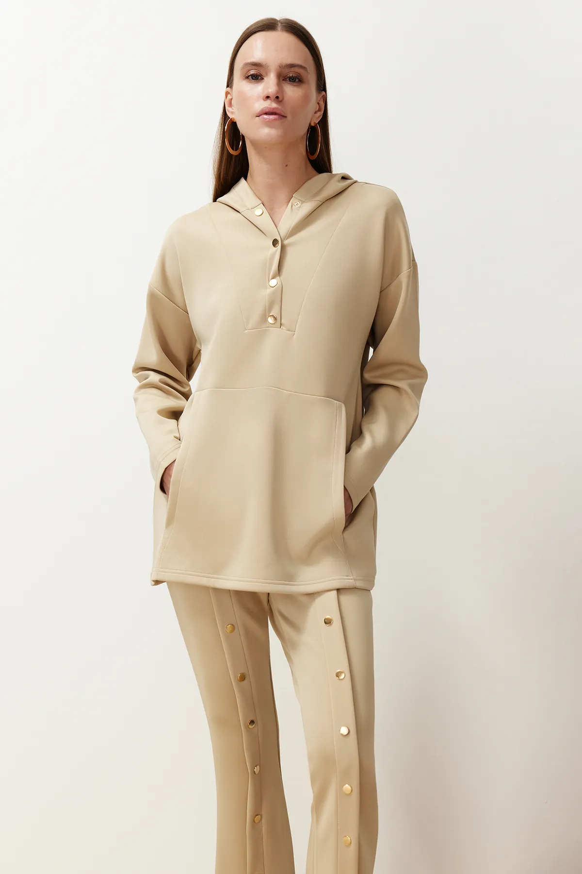 Trendyol Modest  Stone Diver/Scuba Strickoberteil und -unterteil-Set TCTSS24US00051