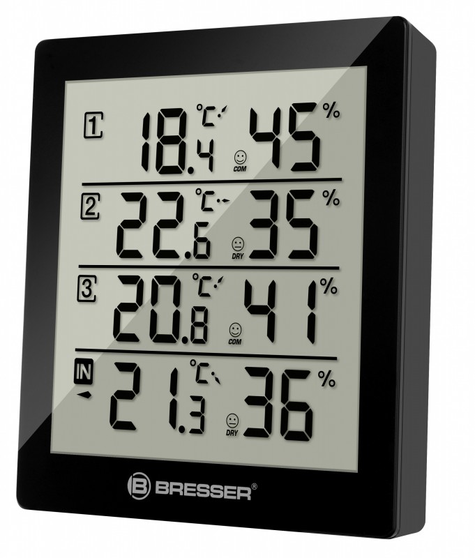 Bresser Temeo Hygro Quadro schwarz