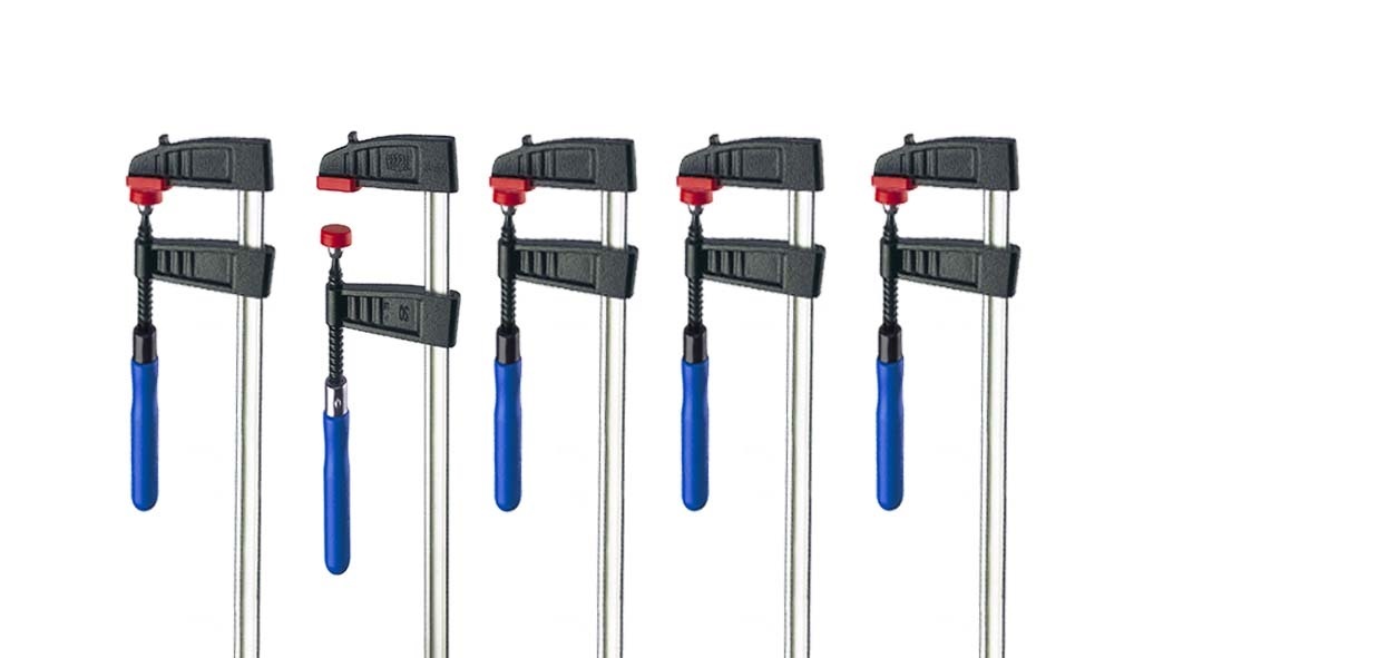 Vago-Tools 5x Schraubzwinge 800 x 120 mm Klemmzwinge Schnellspannzwinge Zwingen