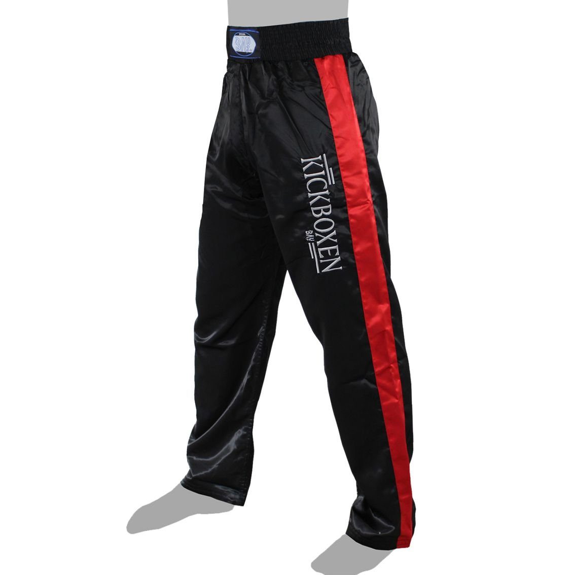 BAY-Sports Sporthose Stick Kickboxhose Hose Short Kickboxen Kampfsport schwarz rot Kampfsporthose Kinder und Erwachsene
