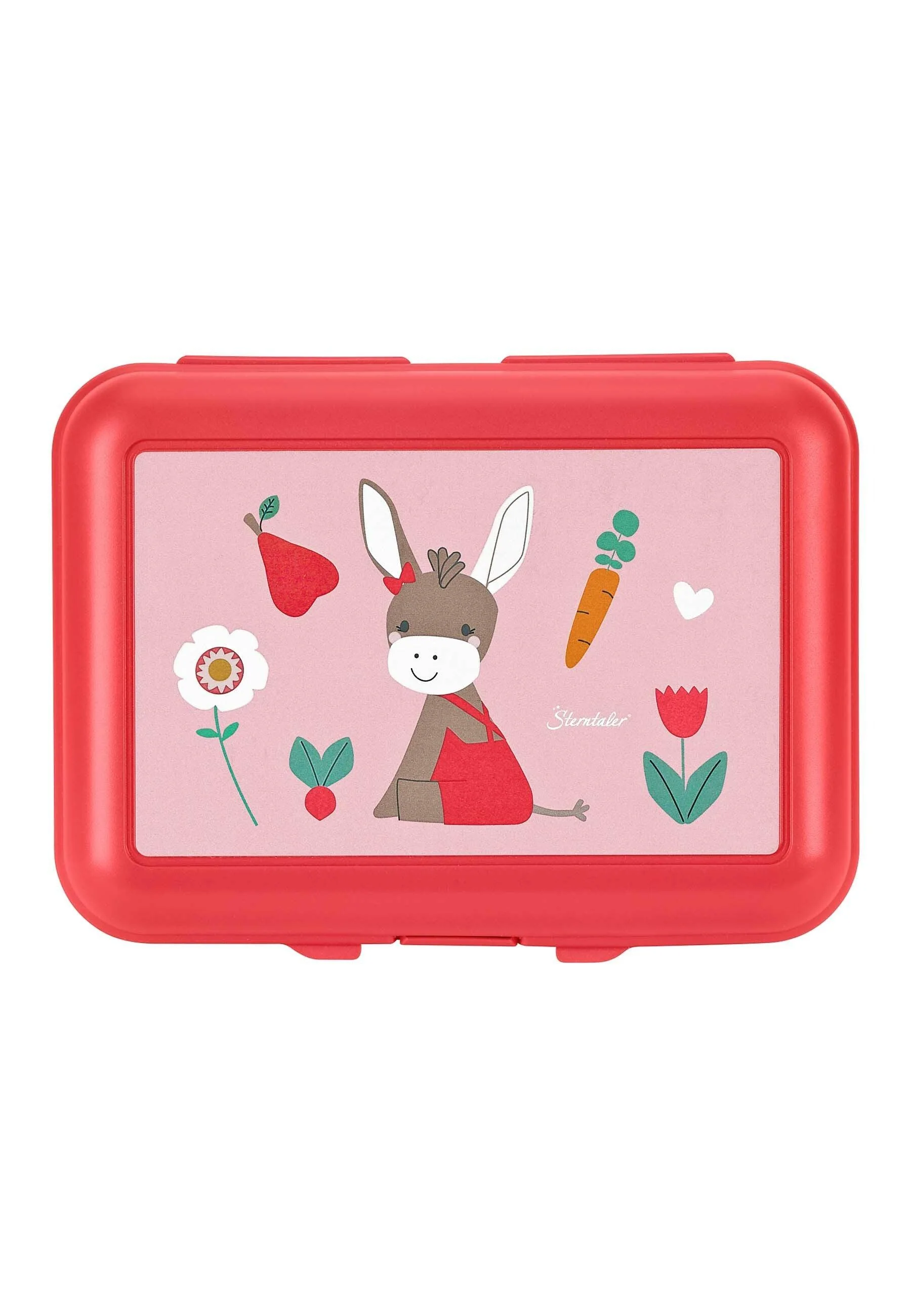 Brotdose Esel Emmily in Hellrot, 19 x 14 x 7,5 cm