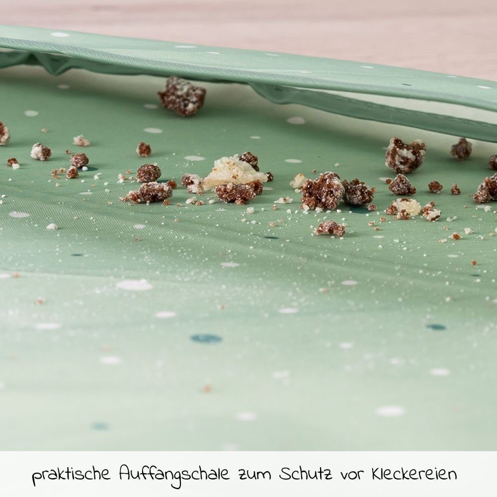 MiaMia Lätzchen Grün, (3-St), Baby Ärmellätzchen 3er Pack mit Auffangschale & Klettverschluss