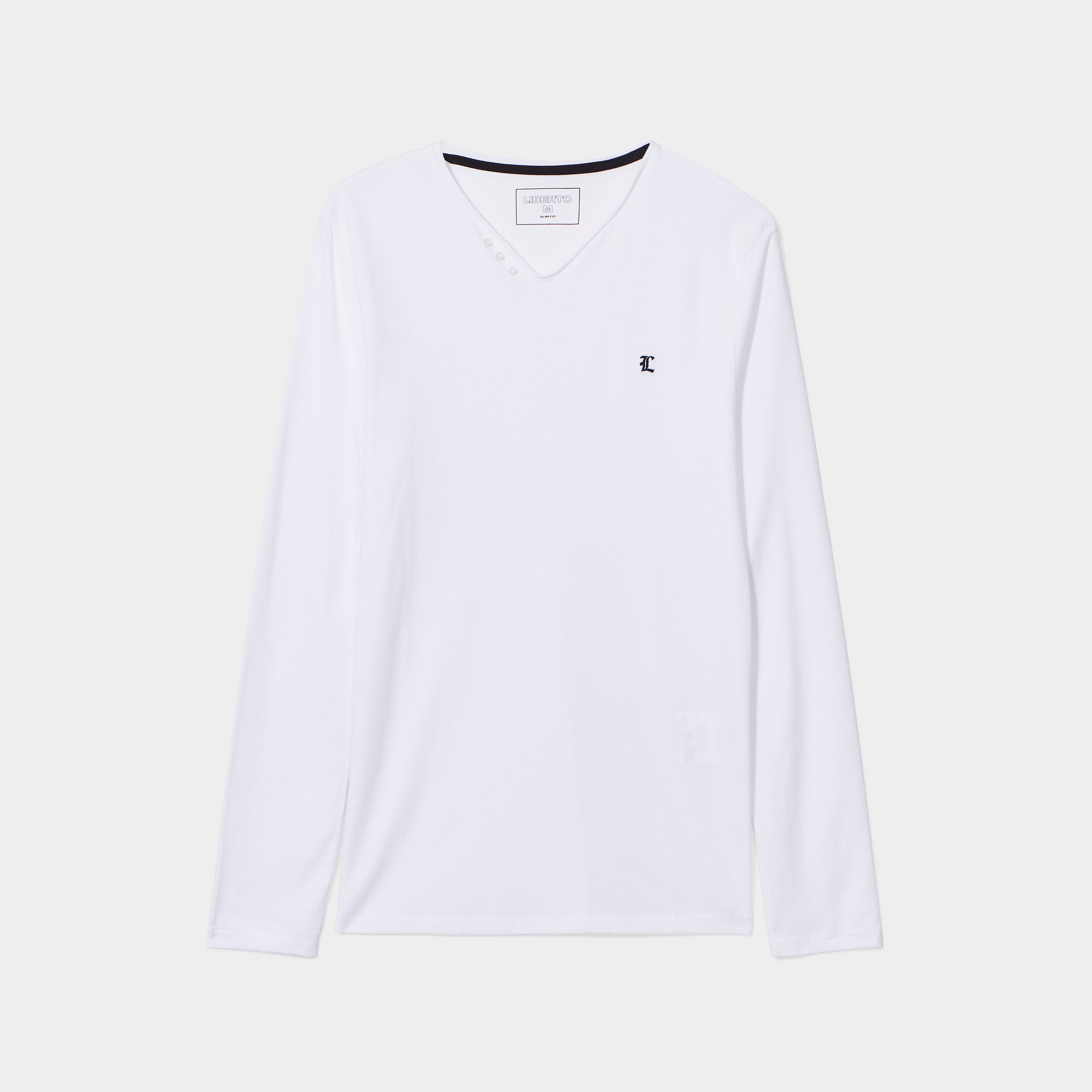 T-shirt manches longues Liberto blanc homme | La Halle