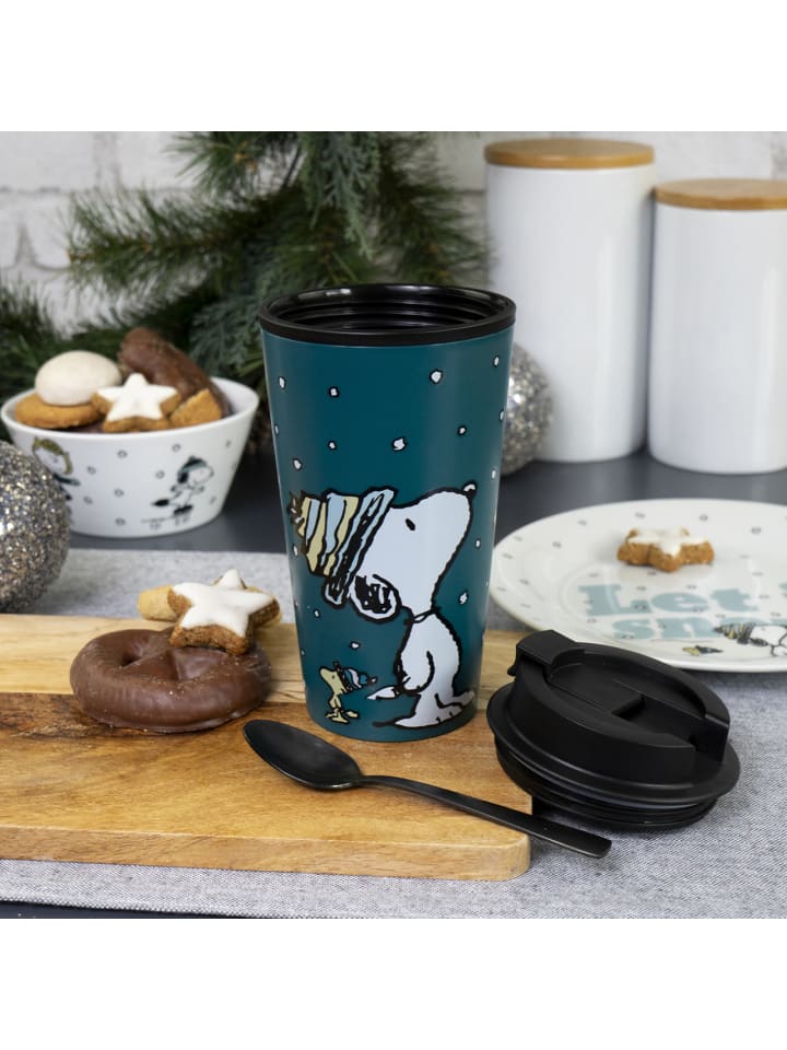 Geda Labels Coffee to go Becher Peanuts Winter in Blau - 400 ml günstig kaufen onesize