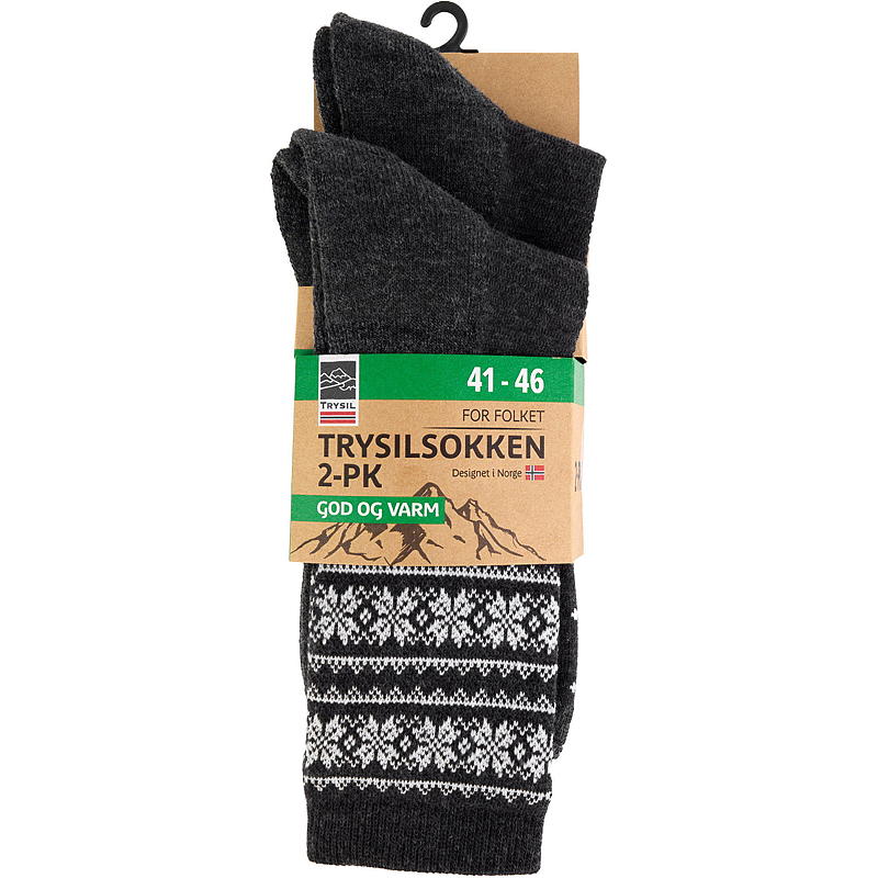 Trysil Trysilsokk 2-pk str 41-46 God og Varm