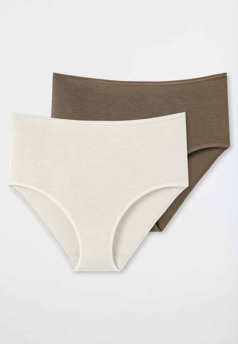 Midi-Slips 2er-Pack beige/ taupe - Modal Essentials