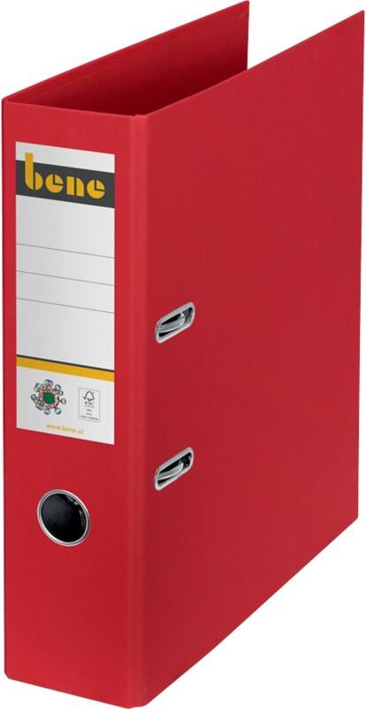 Bene No.1 Ordner DIN A4 80 mm Rot 2 Ringe 301400RT Pappkarton Glatt Hochformat